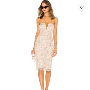 LPA DRESS 691 / STRAPLESS TWEED DRESS / MULTI CREAM / XXS